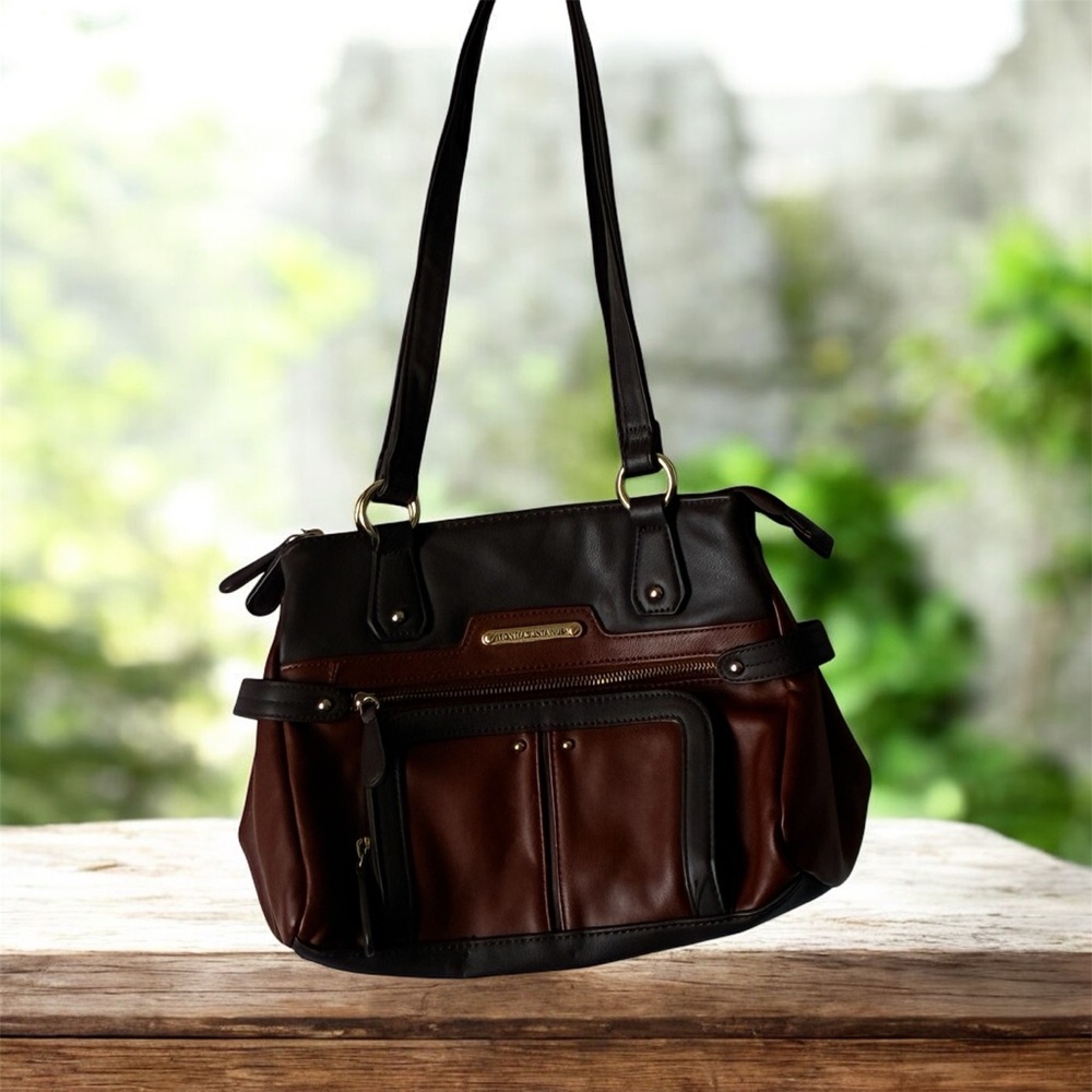 Stone Mountain USA Leather Shoulder Bag | Brown & Black | Like New
